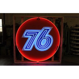 New 76 Gas Porcelain Neon Sign 60" Diameter